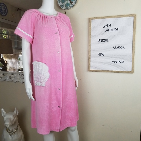 Vintage Intimates & Sleepwear Vintage Komar Pink Terry Housecoat Robe Sz Small Poshmark